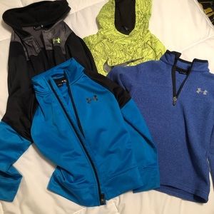 Size 4 under armour/ Nike sweatshirt lot